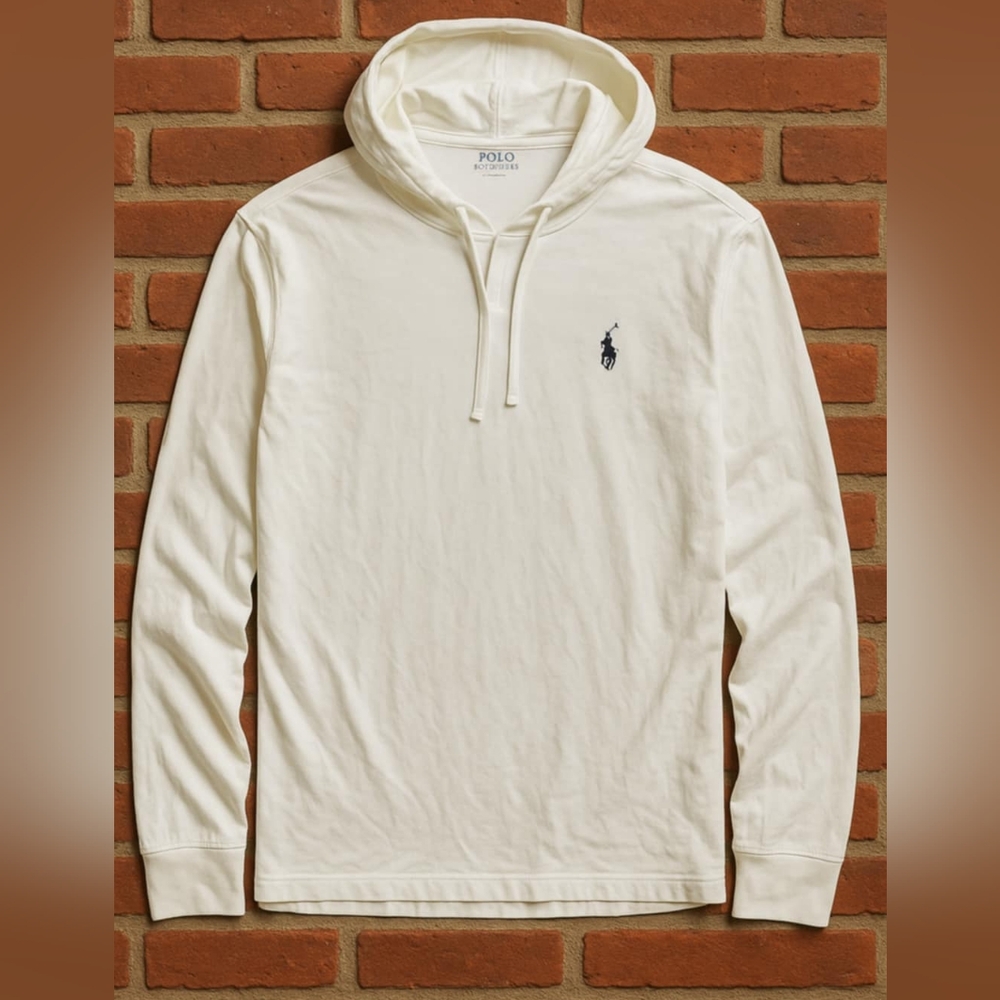 Polo by Ralph Lauren White Hoodie with Logo Size M - Picture 3 of 5